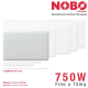 Radiatore elettrico norvegese NOBO 750W per ambienti fino a 15 m² (include termostato NCU-2Te)